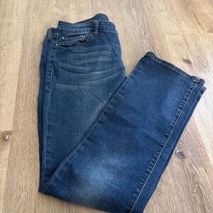 DKNY Jeans Womens 10P Blue Dark Wash Straight Leg Petite Denim Pants